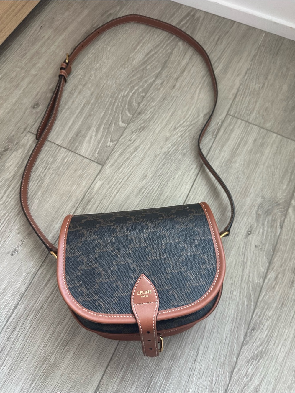 Celine Triomphe Canvas Medium Folco Bag